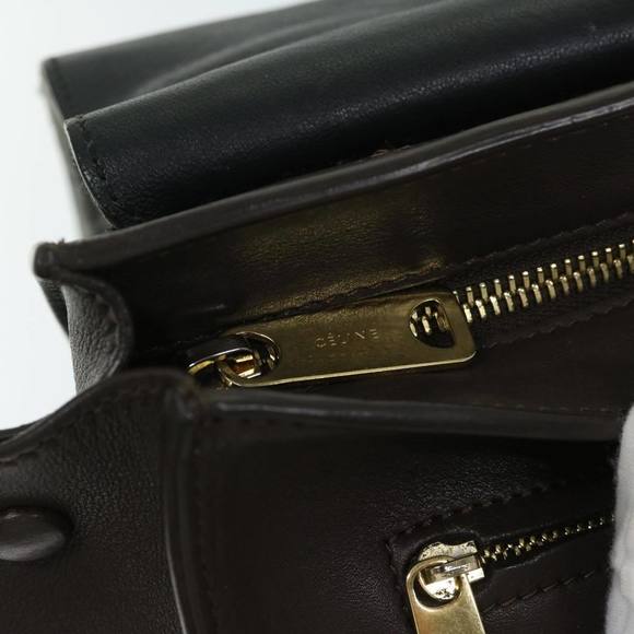 CELINE Trapeze Hand Bag Leather 2way Brown Auth hk1137 - Picture 9 of 16